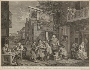 Humores de uma eleição (conjunto de quatro) (gravura) de William Hogarth