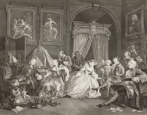 Casamento à moda. Folha 4: O Toalete - Alavanca da Condessa. 1745 (ver também figura 2221) de William Hogarth