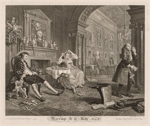 Casamento na moda: Prato II de William Hogarth