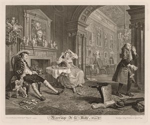 Casamento elegante: Placa II, 1745. de William Hogarth