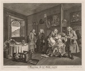 Casamento à moda: A morte da condessa, 1745. de William Hogarth