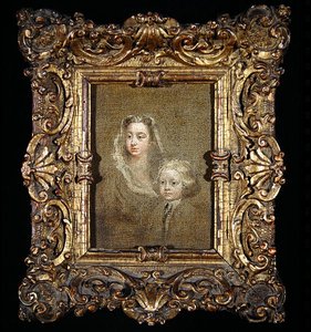 Mary Edwards Hamilton e seu filho, Gerard Anne (óleo sobre tela) de William Hogarth