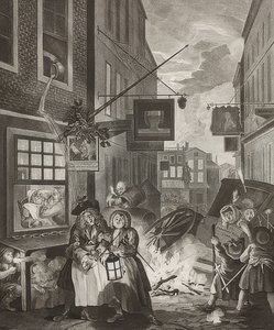 Noite. De: As quatro épocas do dia. 1738 de William Hogarth