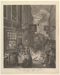 Noite As quatro horas do dia, 25 de março de 1738. de William Hogarth