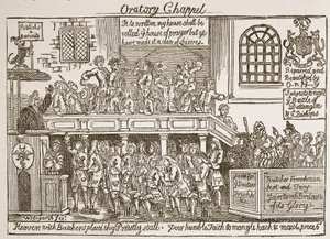 Oratory Chappel, ilustração de "A Igreja da Inglaterra: Uma História para o Povo" por HDM Spence-Jones, pub. c.1910 (foto sépia) de William Hogarth