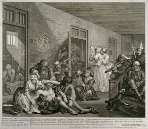 Placa VIII do Progresso de um Ancinho, 1735 de William Hogarth