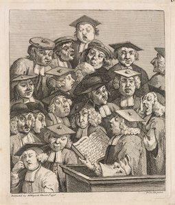Acadêmicos em uma palestra de William Hogarth