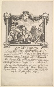 Cartão da loja para a Sra. Holts Italian Warehouse, 1720-72. de William Hogarth