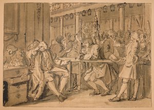 Esboço para indústria e ociosidade - Placa X, 1747 de William Hogarth