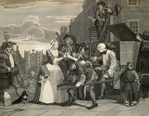 Cenas de rua em Londres, de William Hogarth (1697-1764), gravura, Inglaterra de William Hogarth