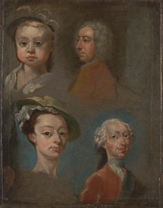 Estudos de cabeças de William Hogarth
