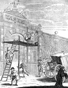 Gosto: O Portão da Casa Burlington, 1731. de William Hogarth
