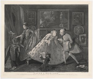 Gosto em alta vida, gravada por Samuel Phillips, 1808 de William Hogarth