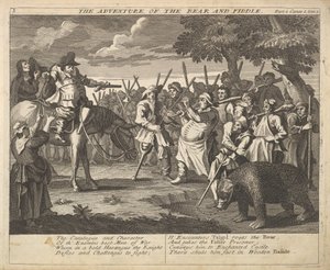 A Aventura do Urso e da Placa Violino 3: Ilustrações para Samuel Butlers ..., 1725-30. de William Hogarth