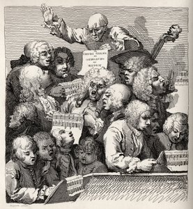O coro, de "As obras de William Hogarth", publicado em 1833 de William Hogarth