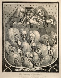 A Empresa de Empreendedores por Georg Friedrich Haendel, gravura caricatural de William Hogarth de William Hogarth