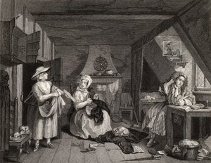 O poeta angustiado, de "As obras de William Hogarth", publicado em 1833 de William Hogarth