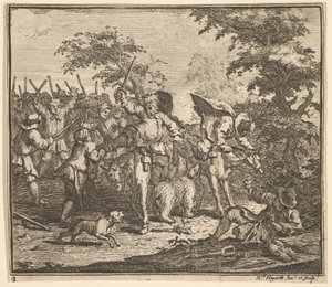 O Encontro com Talgol e Magnano Dezessete Ilustrações para Samuel Butler ..., 1721-26. de William Hogarth