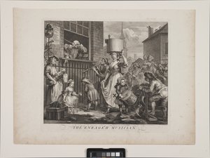 O músico enfurecido (gravura e gravura) de William Hogarth