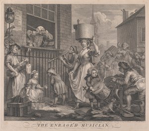 O músico enfurecido de William Hogarth