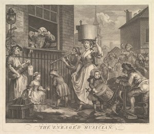 O músico enfurecido de William Hogarth