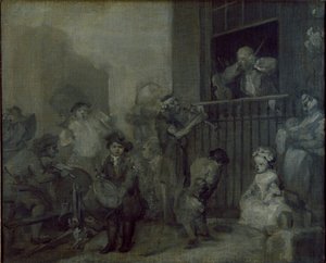 O músico enfurecido, c1741 de William Hogarth