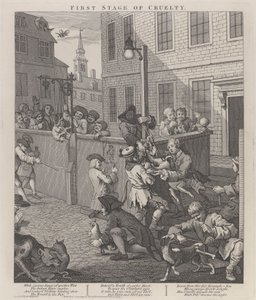 A Primeira Etapa da Crueldade: Crianças a Torturar Animais de William Hogarth