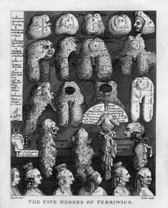 As Cinco Ordens das Perucas de George III por William Hogarth de William Hogarth