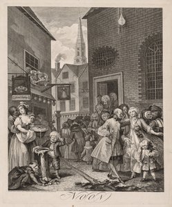 As quatro horas do dia: meio-dia de William Hogarth