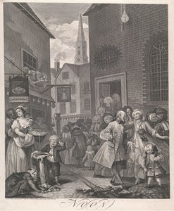 As quatro horas do dia, prancha II: Meio-dia de William Hogarth