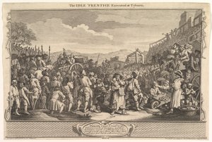 O Prentice Idle Executado em Tyburn: Industry and Idleness, chapa 11, 30 de setembro de 1747. de William Hogarth