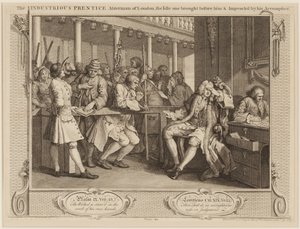 O diligente &39;Prentice Alderman de Londres: o ocioso levado diante dele e impeach&39;d por seu cúmplice de William Hogarth