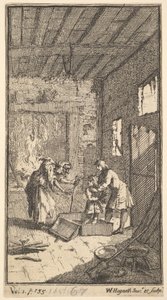 A nova metamorfose, ilustração 4: Invidiosa lança Fantasio, 1724. de William Hogarth