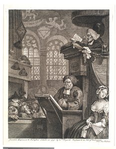 A congregação adormecida de William Hogarth