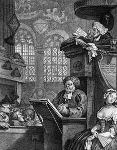 A Congregação Adormecida, 1736 de William Hogarth