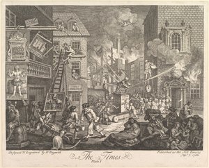 The Times, Plate 1, 7 de setembro de 1762. de William Hogarth