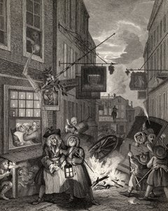 Times of the Day: Noite, de "As obras de William Hogarth", publicado em 1833 de William Hogarth
