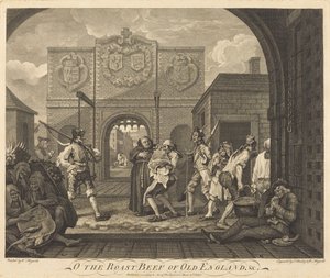 O Portão de Calais, ou A Carne Assada da Velha Inglaterra de William Hogarth and Charles Mosley