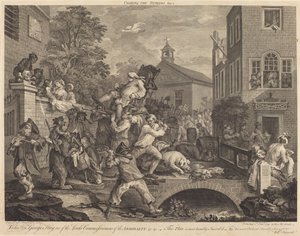 Presidir os membros de William Hogarth and Francois Antoine Aveline