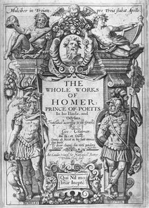Título de &39;Obras Inteiras de Homero&39; traduzido por George Chapman, publicado em 1614-16