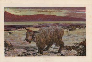 O Bode Expiatório (litografia a cores) de William Holman (after) Hunt