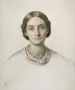 Fanny Holman Hunt (giz vermelho e preto) de William Holman Hunt