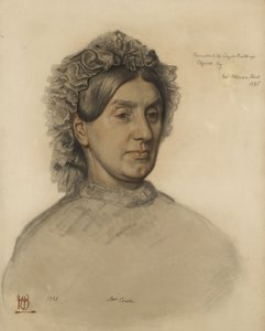 Sra. Thomas Combe (1806-1893) (giz vermelho e preto) de William Holman Hunt