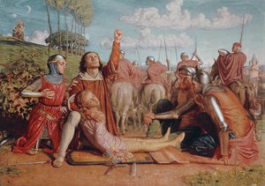 Rienzi prometendo obter justiça pela morte de seu jovem irmão, morto em uma escaramuça entre as facções de Colonna e Orsini, 1849-49