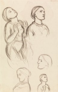 Estudos de Edith Holman Hunt de William Holman Hunt