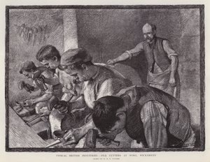 File cutters at work, Wickersley, South Yorkshire (litho) de William Holt Yates (after) Titcomb