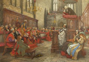 John Wesley pregando perante o Prefeito e a Corporação de Bristol de William Holt Yates Titcomb