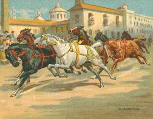 Raças Históricas e Modernas, Corridas de Cavalos sem Cavalos na Itália (chromolitho)