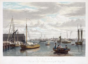 Boston, da casa do navio, extremidade oeste do estaleiro da Marinha, c.1833