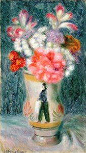 Flores em um vaso de Quimper (óleo sobre tela) de William James Glackens
